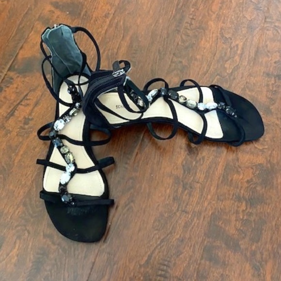 Schutz Gem Embellished Gladiator Flat Sandals Size 8 - Picture 1 of 14